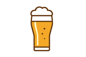Glass of frothy beer icon showing a refreshing alcoholic beverage perfect for bar menus and celebrating moments