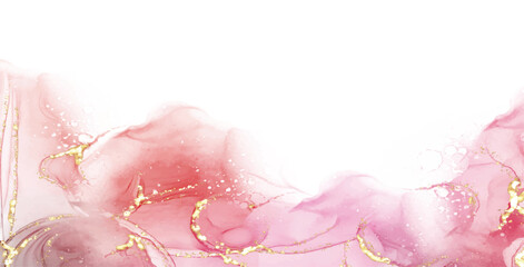 Pastel cyan mint liquid marble watercolor background with gold lines and brush stains. Teal turquoise marbled alcohol ink drawing effect. Vector illustration backdrop, watercolour wedding invitation.