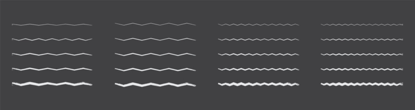 Chalk lines, Hand drawn vector Pencil underlines. crayon drawn lines illustrator brush stroke set. Zigzag Hand drawn brush stroke elements.