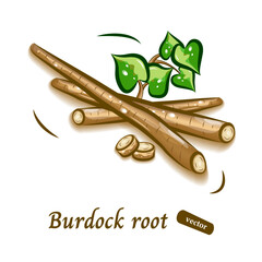 ゴボウのポップなイラスト｜可愛らしい野菜のベクター素材