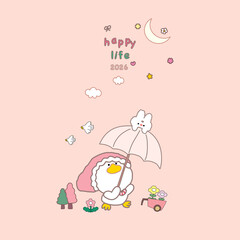 baby shower card, santa claus set, christmas greeting card, Set of Christmas element, Christmas duck, 2026, happy Christmas, cute duck