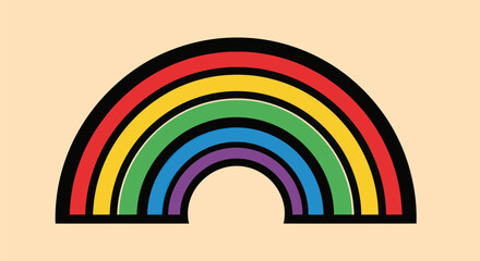 Vibrant Rainbow Arch with Bold Colors and Clean Lines.