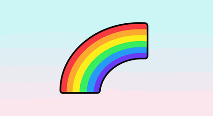 Vibrant Rainbow Arch with Bold Outline.