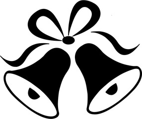 Christmas Bell Icon on White Background