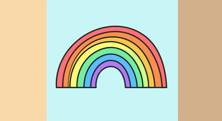 Vibrant Rainbow Illustration with Seven Colorful Arcs.