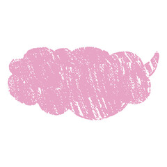 Hand Drawn Pink Cotton Candy Cloud Shape With Transparent Background Artistic Texture And Grainy Effect