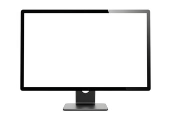 Fototapeta premium Modern desktop computer monitor with blank white screen isolated on transparent background, perfect for ui/ux design mockups