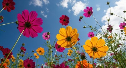 Naklejka premium flowers and sky