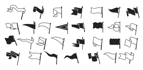 retro pennant white black flags banner pendants