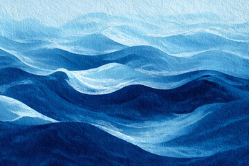 Obraz premium Blue paper texture shows waves. Soft shadows create an abstract effect. Useful for website headers, product staging, and branding.