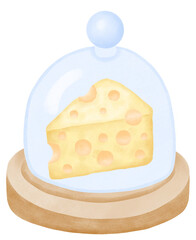 Cheese Lover watercolor cheese pattern illustration