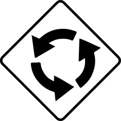 Circular intersection road sign