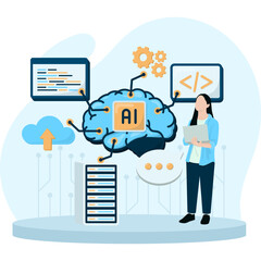 Artificial Intelligence Development Illustration