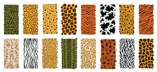 safari animals skin seamless pattern set mammals fur © Pubsj
