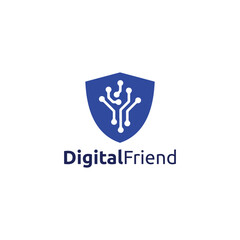 Digital Friend Logo Vector Simple Modern