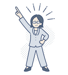 チームリーダーの40代女性をイメージしたイラスト