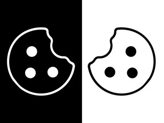 Fototapeta premium Cookie piece black and white variant design