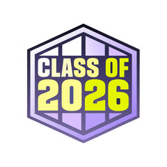 Class of 2026 emblem isolated on a vibrant design celebrating the graduating class of 2026, perfect for school pride and graduation events