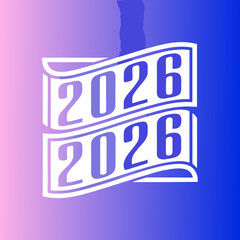 Obraz premium Stylish 2026 banner design with a gradient background, perfect for sophisticated event announcements and modern celebrations, conveying a sense of style