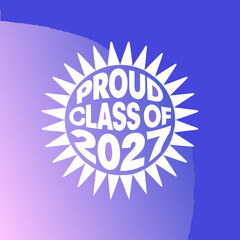 Celebrate the class of 2027 with this eyecatching design, perfect for announcements, decorations, and memorabilia to commemorate their milestone and bright prospects