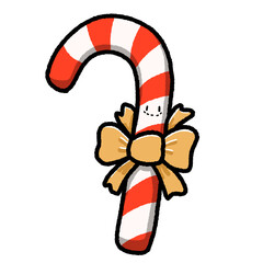 Cartoon Christmas Candy Cane Character
