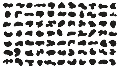  set of abstract organic shapes random shapes organic black