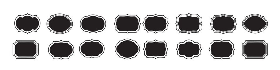 Vector Set of Black and White Ribbons, Shields, Laurels, and Familia Text