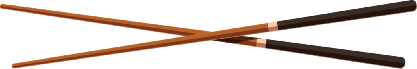 Fototapeta na wymiar Wooden chopsticks isolated on white background representing asian cuisine and oriental culture