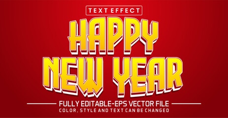 Happy new year font Text effect editable