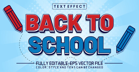 Back to school font Text effect editable