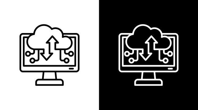 Cloud Computing With Icon Set Design