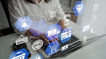 Digital gift card icons show e-commerce, payment, and digital gift card redemption. Digital gift card supports online shopping, secure payment, and customer loyalty programs. Funnel - Powered by Adobe