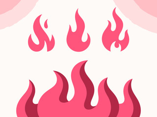 This artistic representation features stylized flames of varying sizes, conveying energy, passion, and warmth, with a vibrant color gradient that enhances its visual impact.