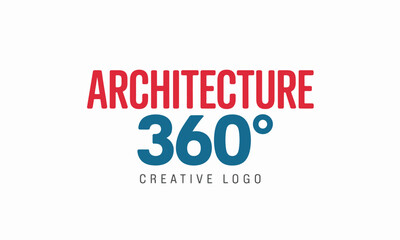 This logo design features bold typography and creative elements representing an architecture firm, combining modern aesthetics with a sense of 360° perspective in its style.
