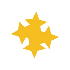 Obraz premium Four Yellow Starburst Shapes Arranged in a Cluster on a White Background