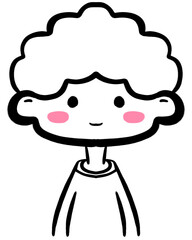 Cute boy character cartoon hand drawn clipart kids doodle element hand drawn.