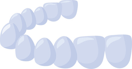 Invisible aligner covering upper teeth used in orthodontic treatment to improve dental alignment