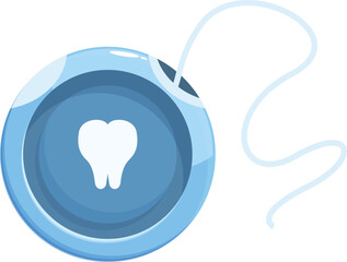 Round container of dental floss emphasizing the importance of daily dental care