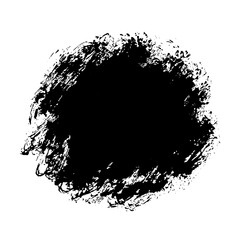 Hand drawn black brush strokes suitable for grunge design backgrounds