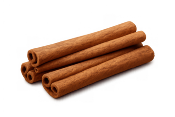 Cinnamon sticks for cooking and baking, aromatic spice ingredient used in food and drinks, transparent background