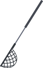 Fishing net with long handle isolated on white background, ideal for catching fish and other aquatic animals