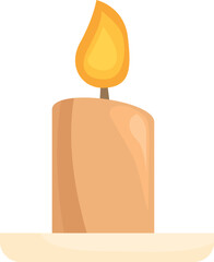 Cartoon illustration of a burning candle providing light in the dark