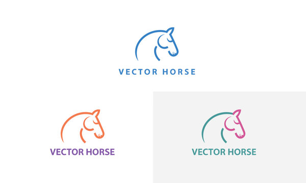 A collection of elegant vector horse logos presented in various hues, representing beauty, strength, and grace, ideal for branding in equestrian industries.