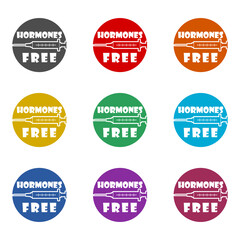 Hormones free icon isolated on white background. Set icons colorful