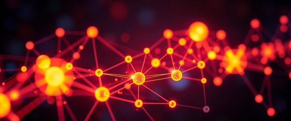 Abstract glowing network nodes forming an insight icon, technology icon, analytics
