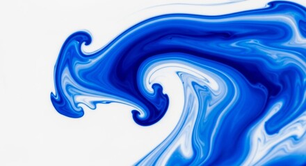 Dynamic Blue and White Fluid Swirls