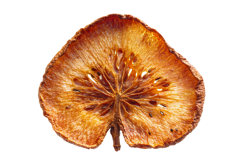 Bold dried pear slice artwork in contemporary graffiti style isolated on transparent background