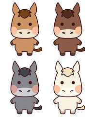 かわいい馬のイラストセット