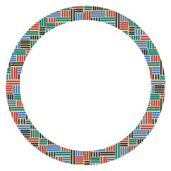 Decorative frame with colorful geometric seamless pattern. Clean and modern abstract background ideal for your designs.