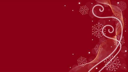 Red Background Decorated With Snowflakes And Stars